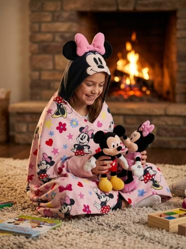Manta Capucha Minnie Disney Oficial - Corderito Abrigada Infantil Piñata - Miniatura 3