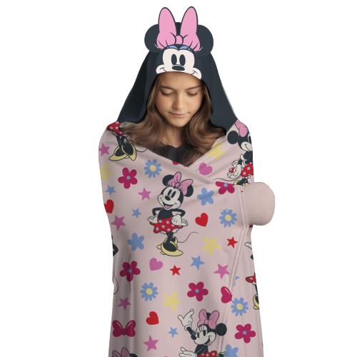 Manta Capucha Minnie Disney Oficial - Corderito Abrigada Infantil Piñata - Miniatura 4