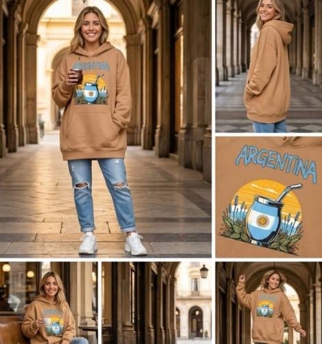 Maxibuzos Frizados Canguro Estampados Dama - Miniatura 3