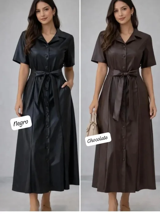 Vestido Importado Ecocuero
