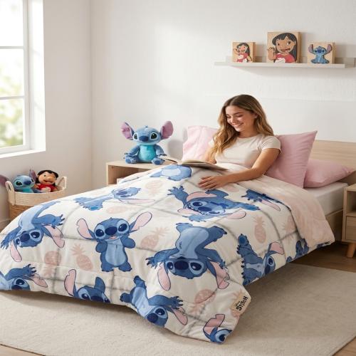 Acolchado Flannel Piñata Stitch 1 1/2 Plaza Extra Abrigo - Licencia Oficial Disney - Miniatura 2