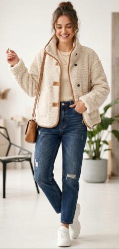 Chaqueta Gamulan Importado Reversible