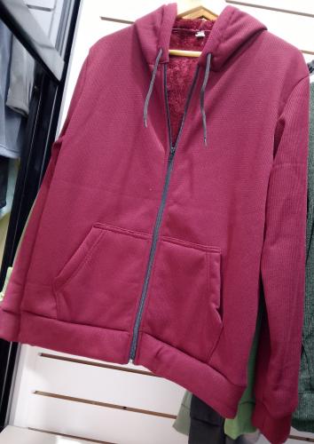 Campera de Wafle con Piel