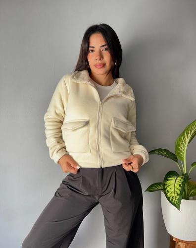 Campera Polar con Piel