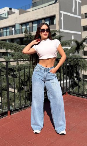 Jeans Palazo Celeste