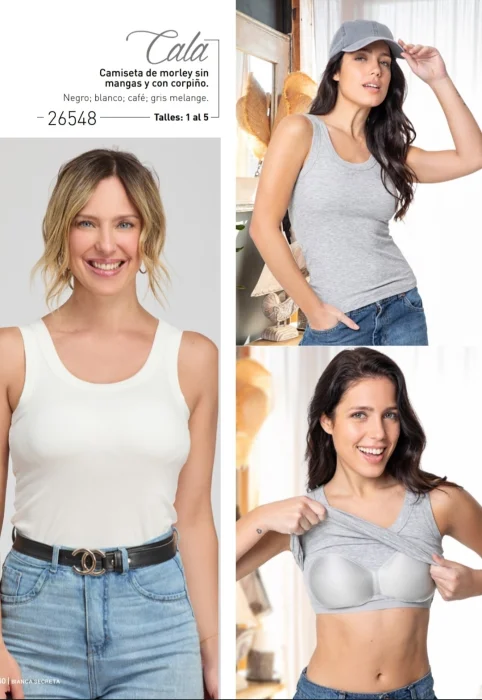 Musculosa con Tasa Soft Bianca Secreta