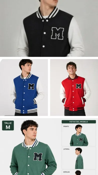 Camperas Universitarias  Friza Unisex