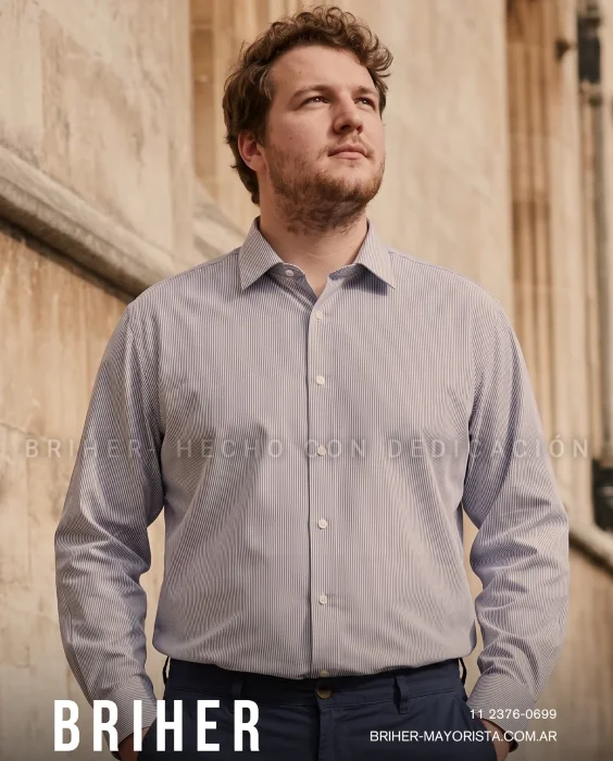 Camisa Rayada Talle Especial de Hombre