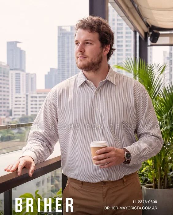 Camisa Rayada de Hombre Talles Especiales