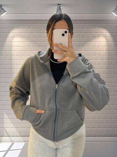 Campera Boxy Waffle Plush con Polar - Miniatura 3