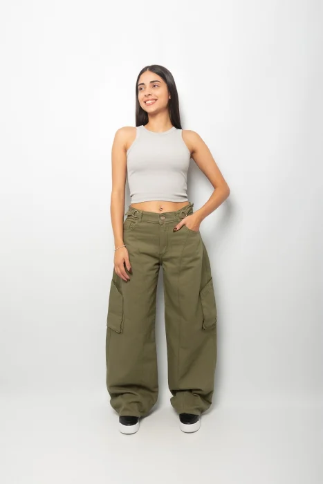 Baggy  Cargo Rígido Verde