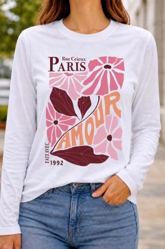 Manga Larga Estampada