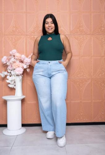 Jeans Wide Leg Celeste Localizado - Miniatura 3