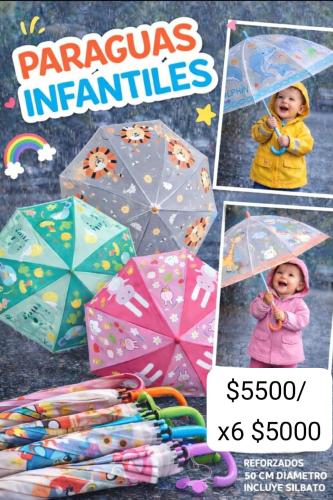 Paraguas Infantiles, Mide 50 Cm de Diámetro; por Mayor $5500/x6 $5000
