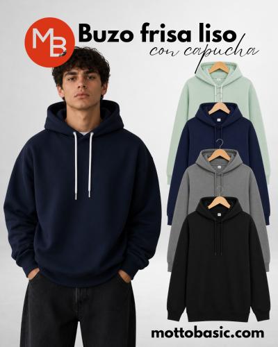 Buzo de Frisa con Capucha Liso