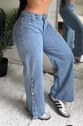Wide Leg con Boton