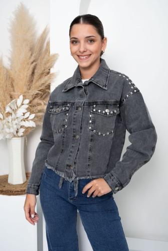 Campera Mom Gris con Tachas - Venta por Reservas - Miniatura 2