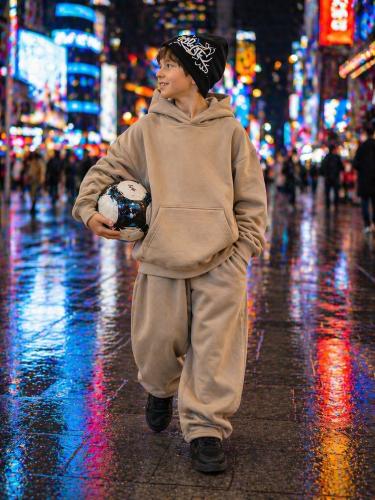 Conjuntos Buzo Oversize y Pantalón Baggi con Regulador en Friza Semipeinada de Niños - Miniatura 3