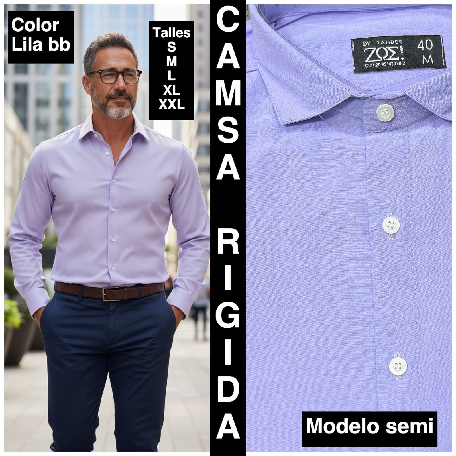 Camisas  Lisas  Rigidas Semi Entalladas - Imagen 4