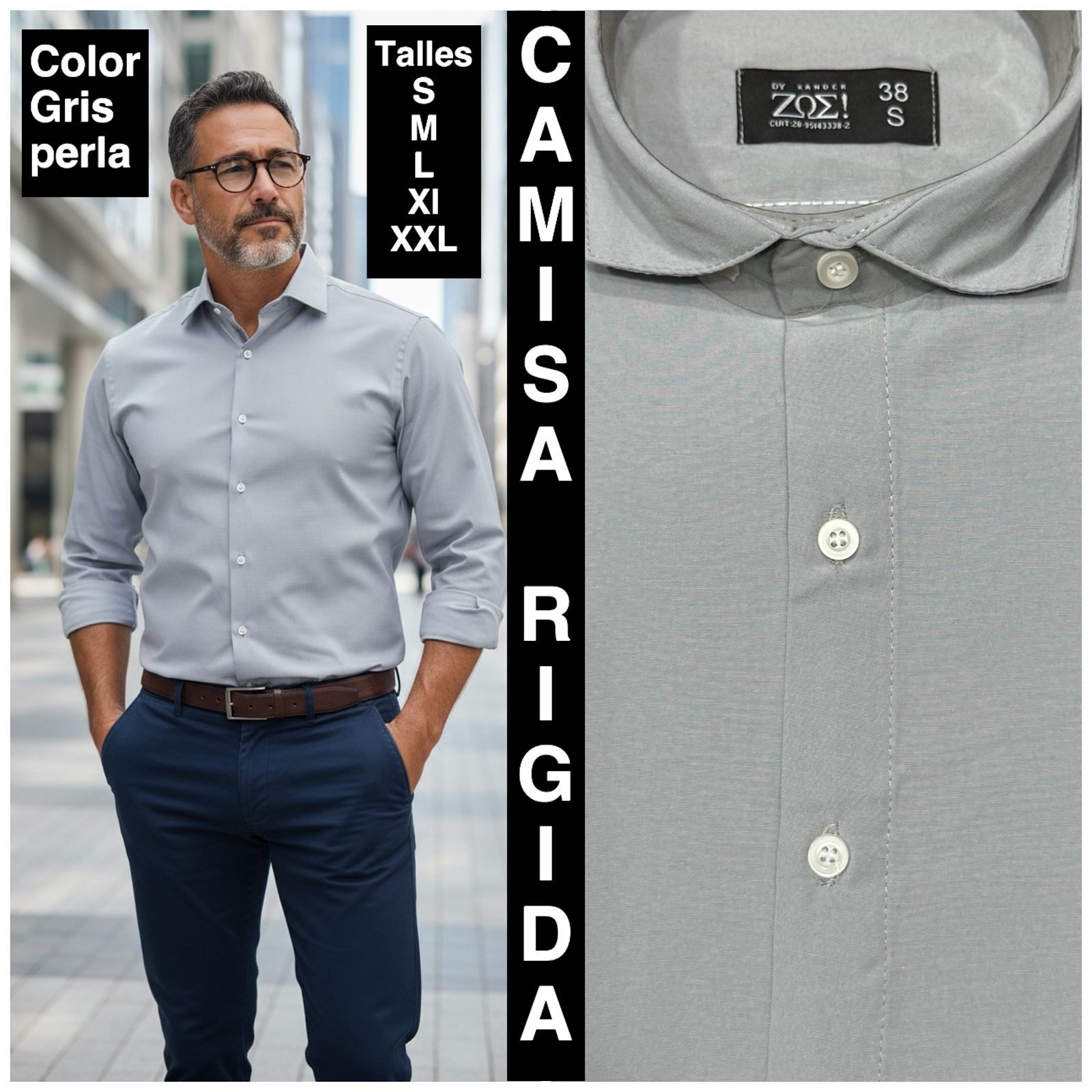 Camisas  Lisas  Rigidas Semi Entalladas - Imagen 2