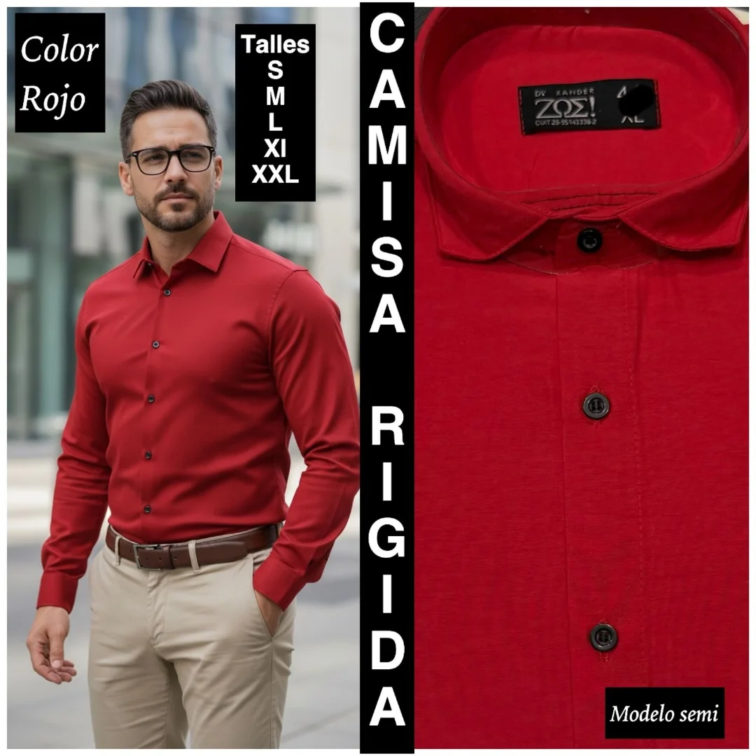 Camisas Lisas Rigidas Semi Entalladas - Imagen 4