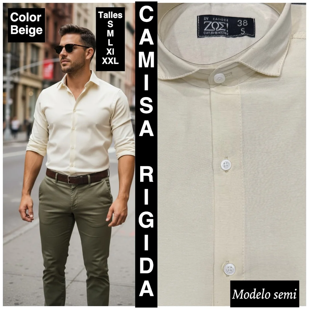 Camisas Lisas Rigidas Semi Entalladas - Imagen 5