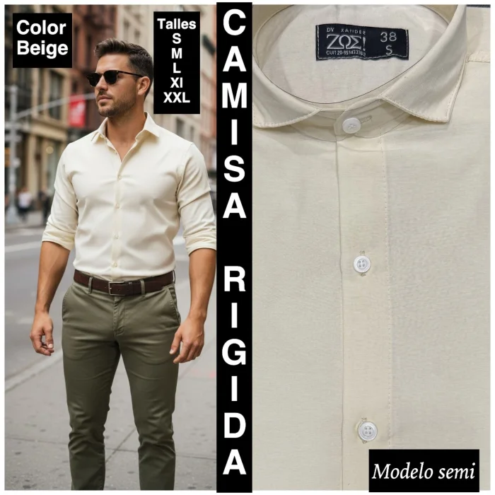 Camisas  Lisas  Rigidas Semi Entalladas