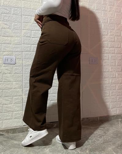 Jeans Rígido Chocolate Wide Leg