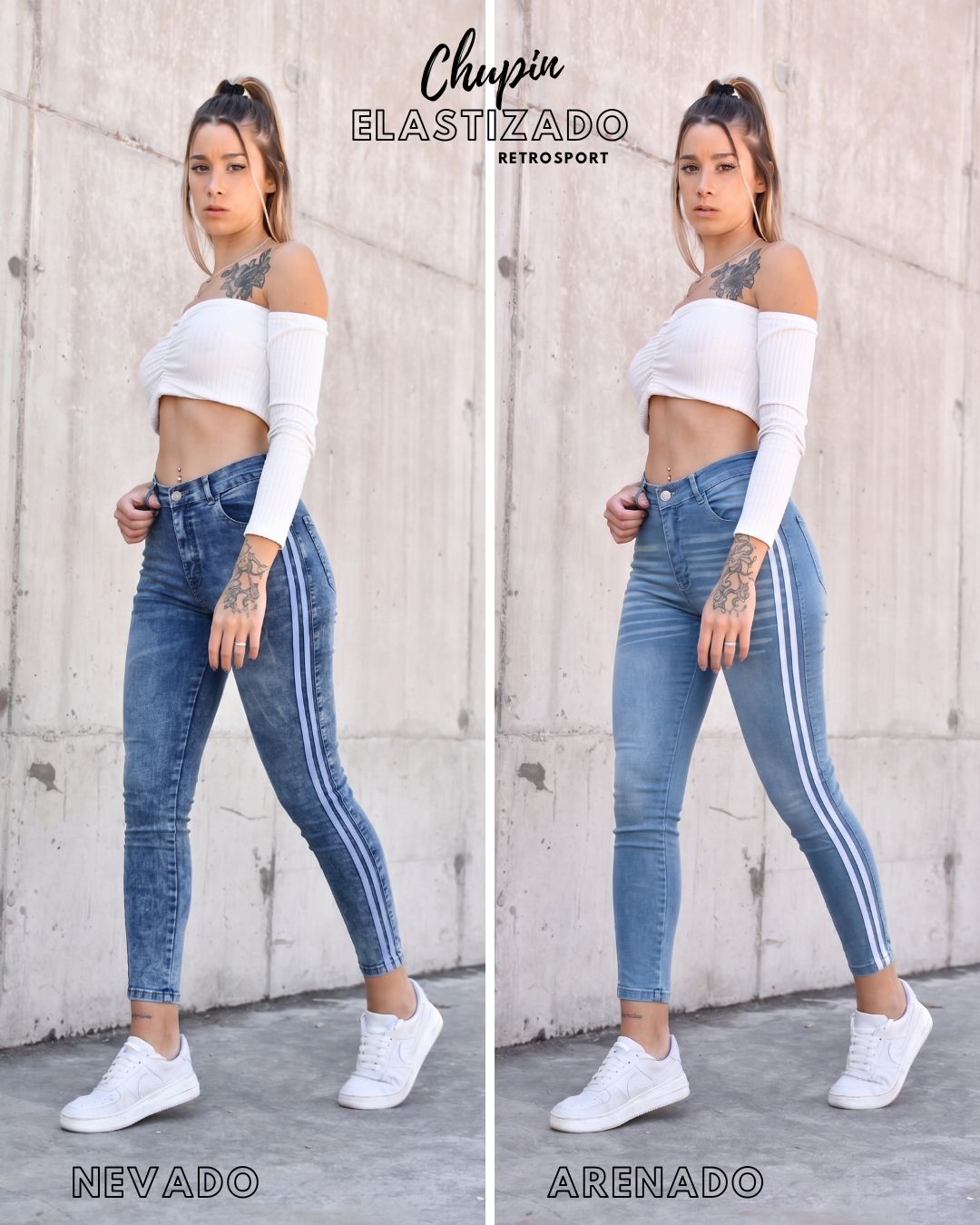 Pantalon Jean Slim Elastizado 2 Lineas Retro Sport Chupin - 0.jpg