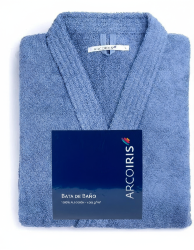 Bata de Toalla Baño | Arcoiris 100% Algodon | Azul | 400 Gr. Premium - Miniatura 5