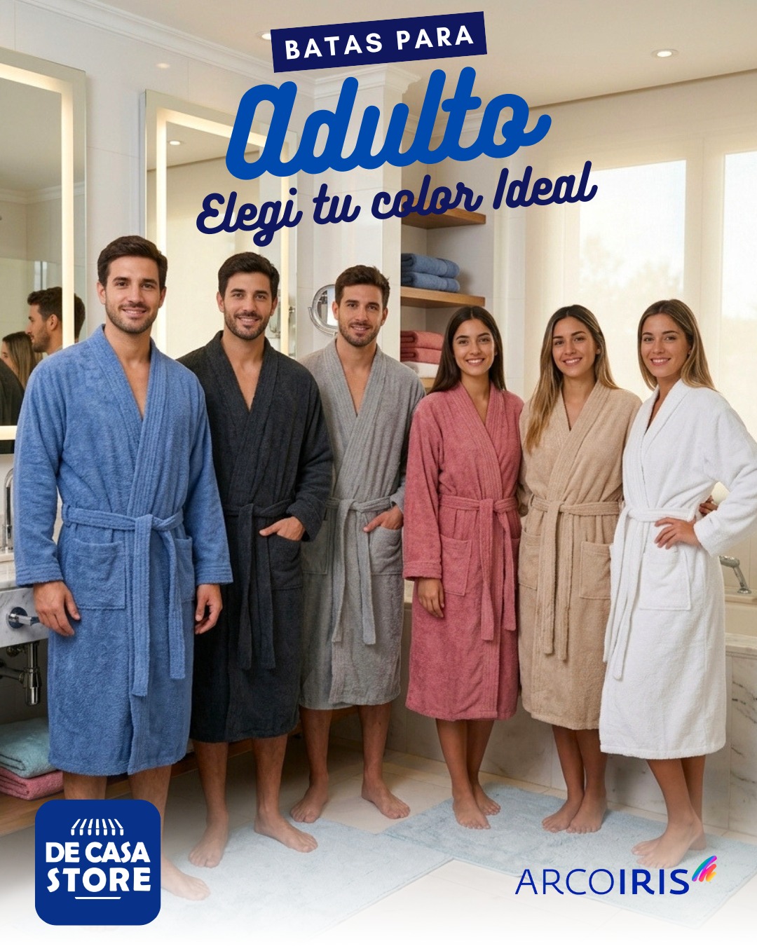 Bata de Baño  Arcoiris 100% Algodon | Gris | 400 Gr. Premium - 1.jpeg