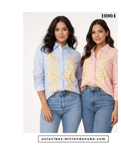 Camisa Over, con Apliques. Cod: H004 - Miniatura 3