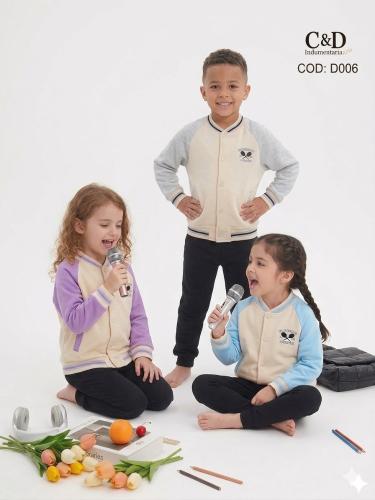 Campera con Piel Modelo  Universitario Unisex