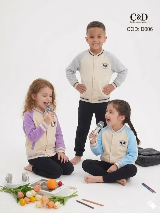 Campera con Piel Modelo  Universitario Unisex