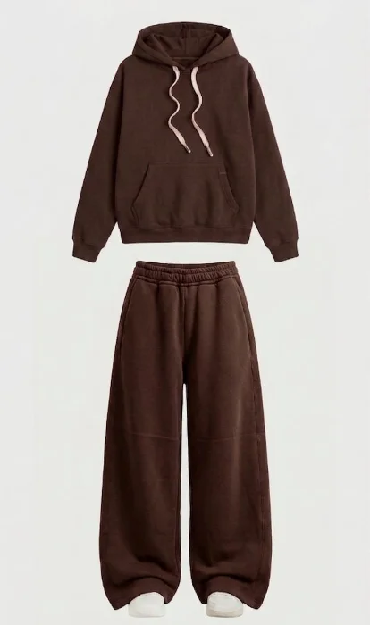 Conjunto Pantalon Baggy Algodon Premium Frizado y Buzo