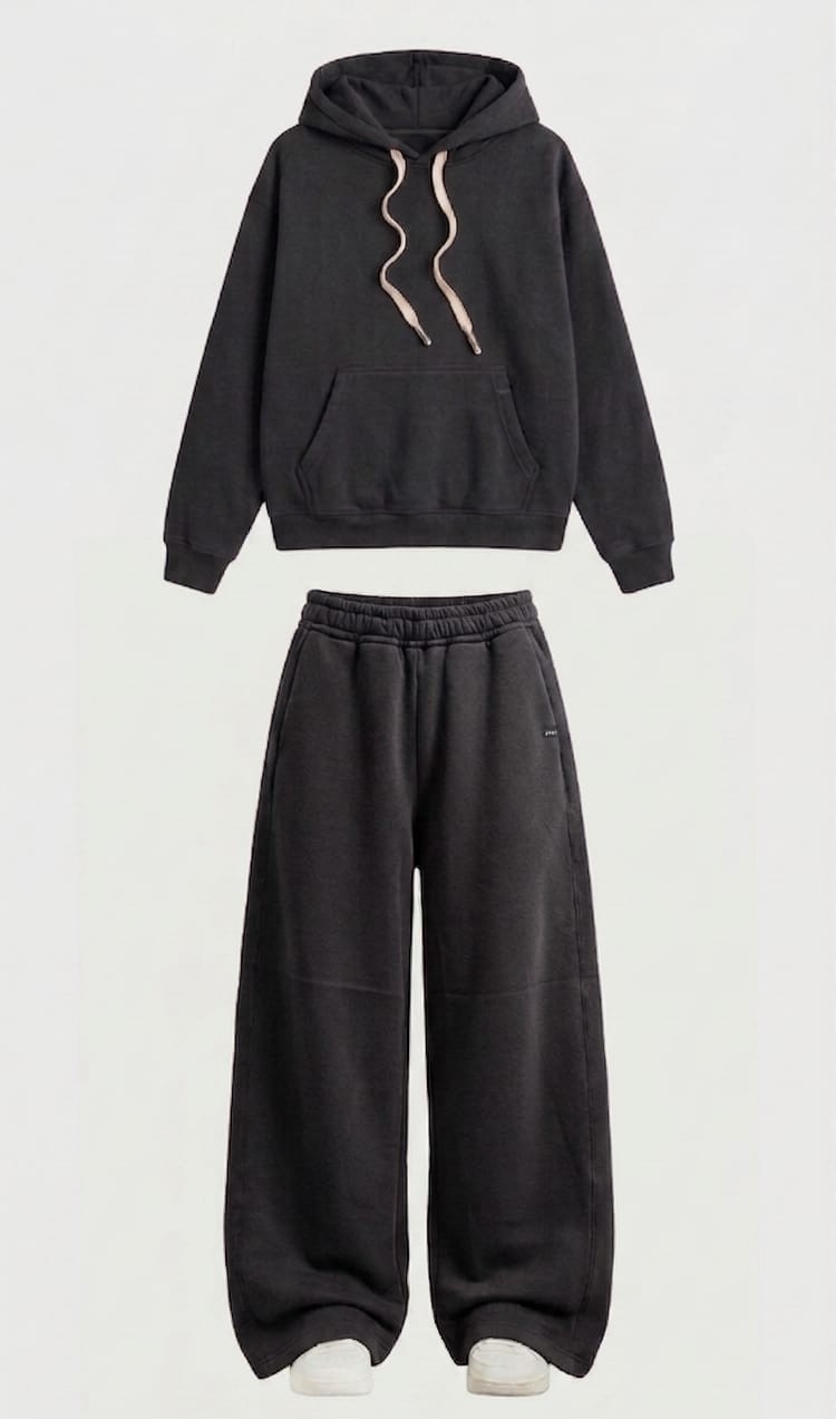 Conjunto Pantalon Baggy Algodon Premium Frizado y Buzo - Imagen 2