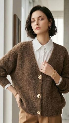 S101 Cardigan Tejido Botones Dorados
