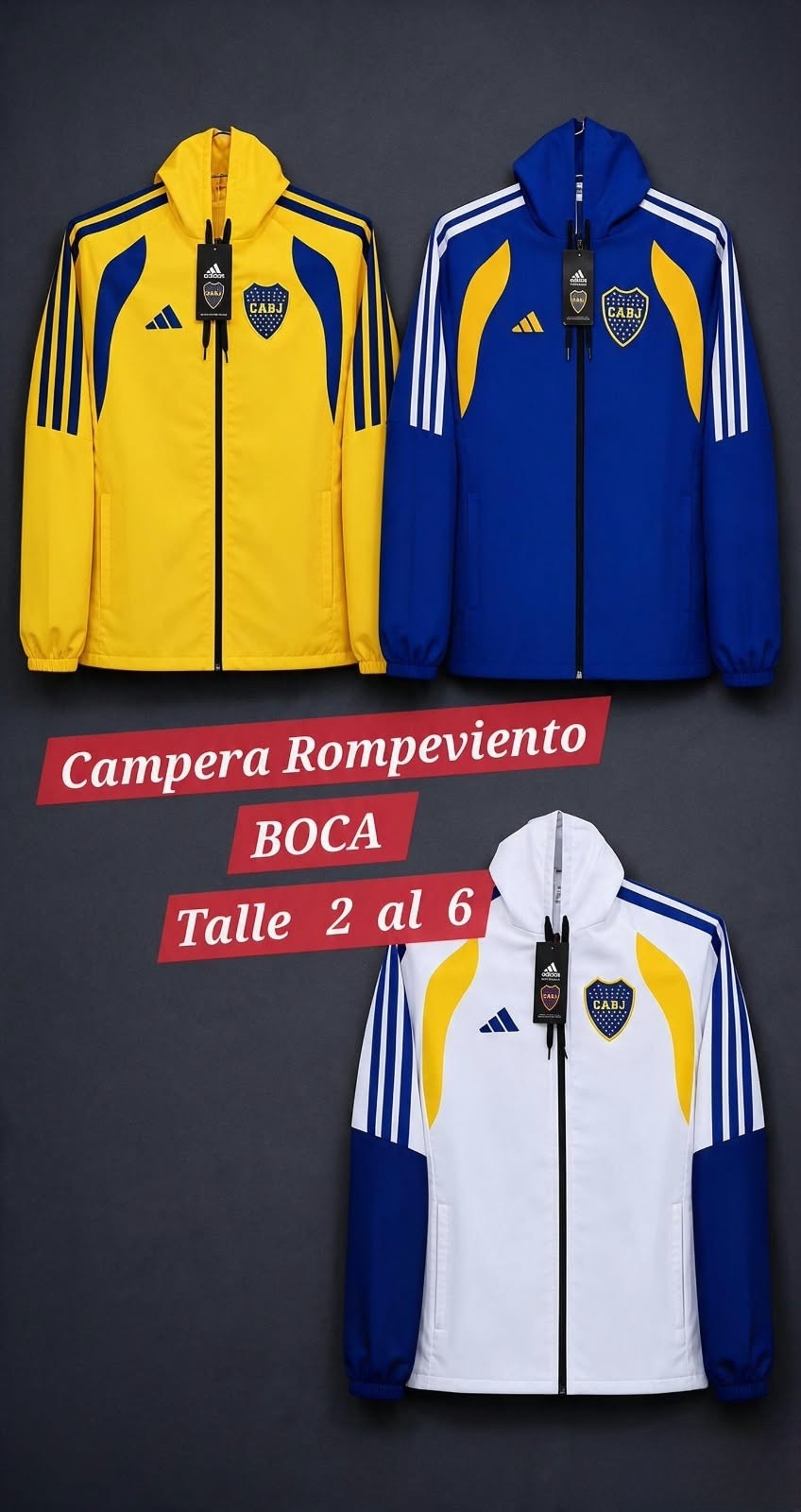 Camperas Deportivas Bordadas Boca - Imagen 2