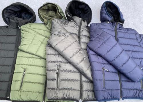 Campera Lisa con Piel de Hombre