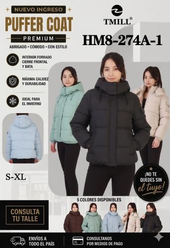 Campera Puffer con Piel