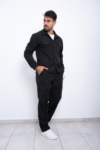 Pantalón + Camisaco  Sastrero de Invierno (negro)