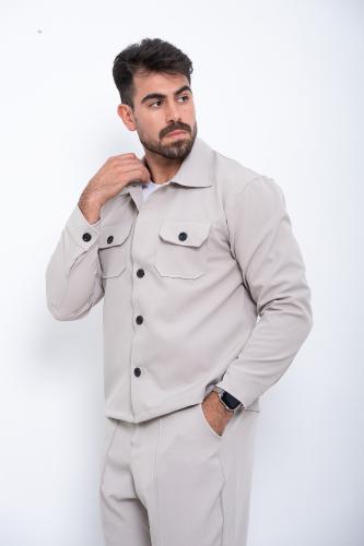 Pantalón +camisaco Sastrero de  Invierno  (beigue) - Miniatura 4
