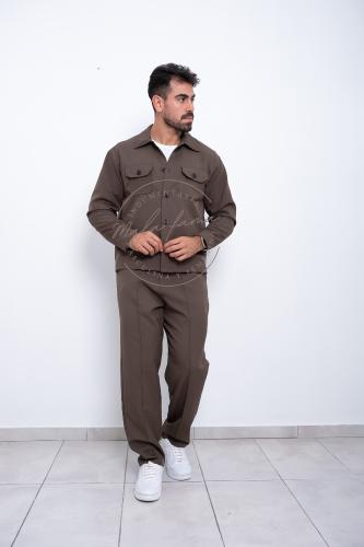 Pantalón +camisaco  Sastrero de Invierno (chocolate)
