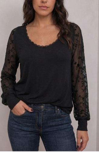 Blusa con Lazo C/ Tul - Miniatura 2