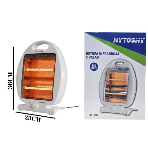 Estufa Electrica 2 Velas Hytoshy 800 Watts (ht080)