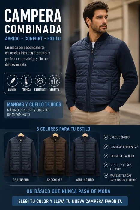 Campera Manga Tejida