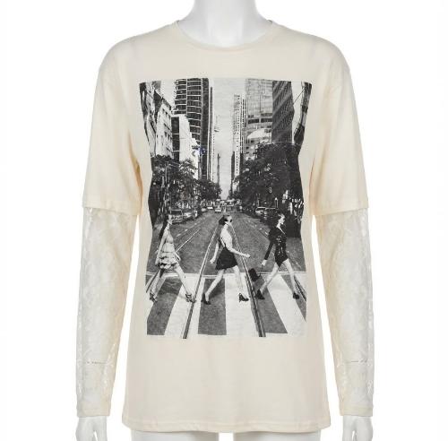 Remeron Oversize Largo con Mangas de Encaje Girls 3