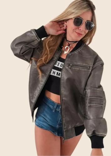 Eco Cuero Bomber - Miniatura 2