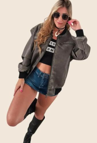 Eco Cuero Bomber - Miniatura 3