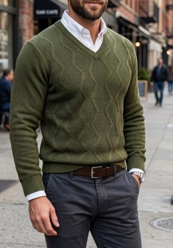 Sweter de Lana en V - Miniatura 3